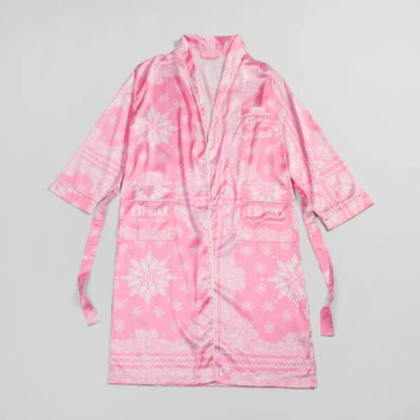 est 19xx pink bandana print robe