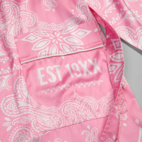 est 19xx pink bandana print robe