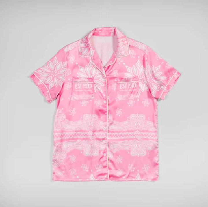 est 19xx pink bandana print pj shirt