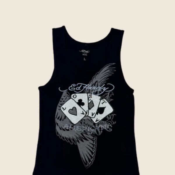 lost cards rhinestone rib tank