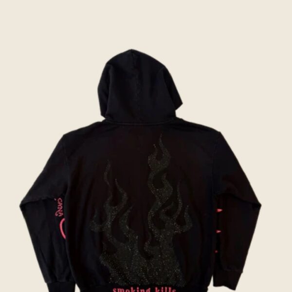 Flames rhinestone hoodie
